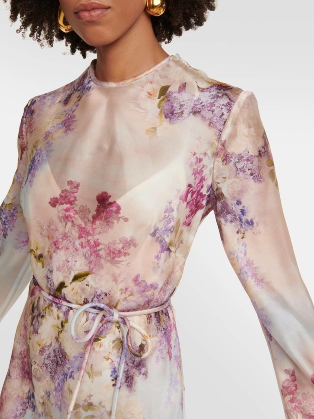 Zimmermann Pastel Floral Maxi Dress in Pink, Purple and Cream - Picture 3 of 7